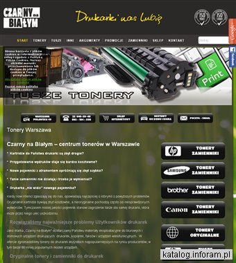 CZARNY NA BIAŁYM tonery hp Warszawa