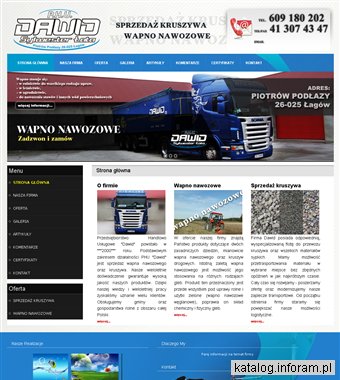 Wapno nawozowe, sprzedaż kruszywa, transport