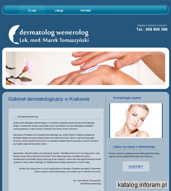 Dermatolog Marek Tomaszyński gabinet dermatologiczny Kraków