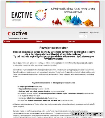 Pozycjonowanie stron www - Eactive, Wrocław