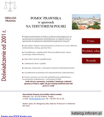 Kancelaria Prawna Ewa Batko-Matczewska. Radca prawny.