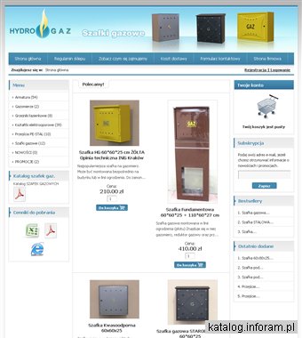 Sklep internetowy ze skrzynkami gazowymi i gazomierzami