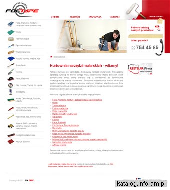 Narzędzia malarskie i glazurnicze, folie, taśmy - Foltape