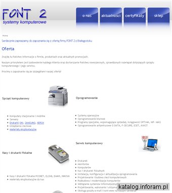 FONT 2 PIOTR CERKIEWNIK SP.J. Serwis laptopów Białystok