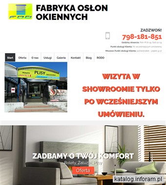 Fabryka Osłon Okiennych plisy rolety moskitiery