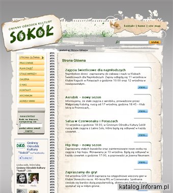 Strona Gminnego Ośrodka Kultury Sokół w Czerwonaku