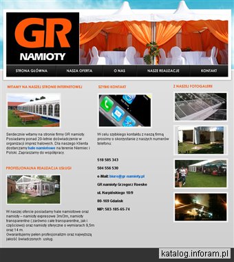 Strona internetowa gr-namioty