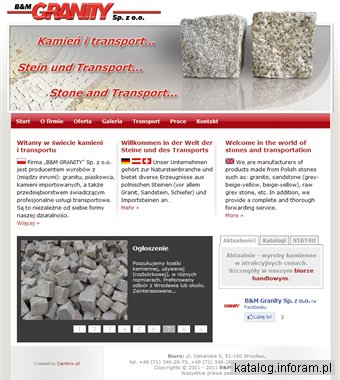Wyroby z kamienia i transport wysokotonażowy - BM Granity