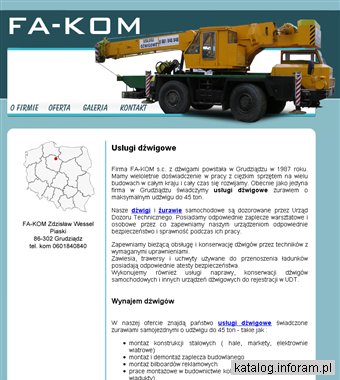 Fa-kom - dźwigi i żurawie Grudziądz