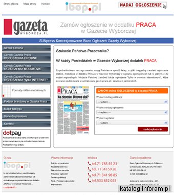 Gazeta Wyborcza ogłoszenia praca