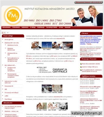 Wdrożenia systemów ISO, szkolenia w zakresie ISO, oznaczenie CE