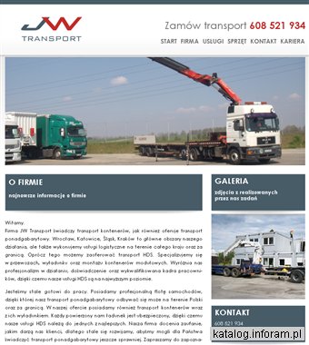 JW transport - Transport ponadgabarytowy Katowice, Kraków, Wrocław