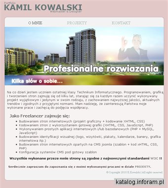 Portfolio- Kamil Kowalski- projektowanie stron internetowych, reklama w internecie