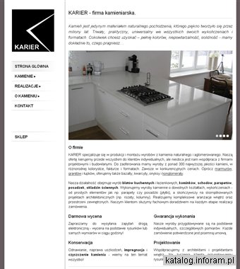 Karier - kamieniarstwo Warszawa - blaty, schody, kominki