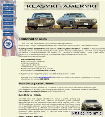 Samochód do ślubu tylko na Klasyki z Ameryki