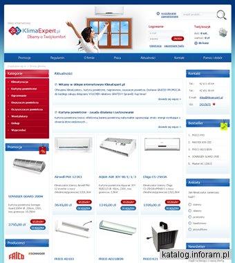 Klimatyzacja, kurtyny powietrzne, nagrzewnice - sklep internetowy