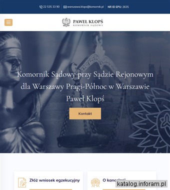 Komornik Sądowy Warszawa Paweł Klopś