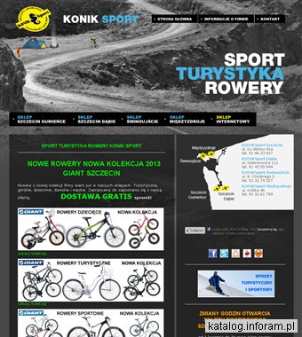 Konik Sport - sklepy Turystyczno-Rowerowe - Giant Szczecin, Świnoujście, Międzyzdroje