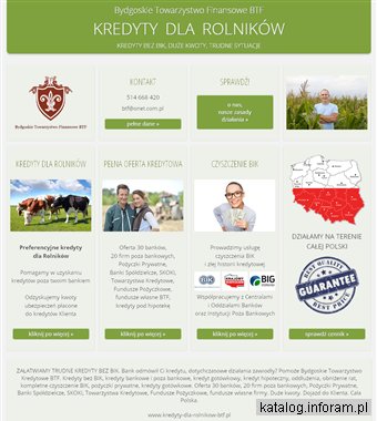 BTF - kredyty bez BIK dla rolników