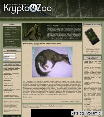 Kryptozoologia - nauka o nieznanych gatunkach zwierząt