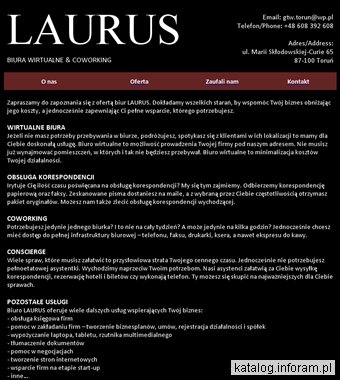 Laurus - biura wirtualne i coworking, obsługa korespondencji, conscierge, wirtualne biuro Toruń
