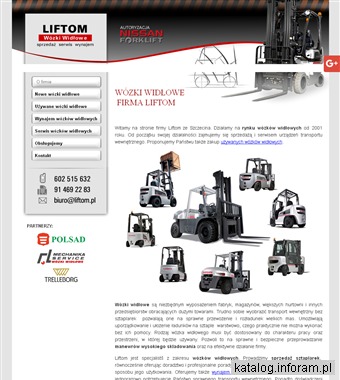 LIFTOM wynajem wózków widłowych Szczecin