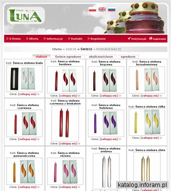 Luna - producent zniczy, świec i podgrzewaczy.