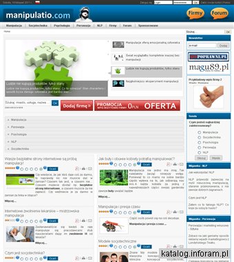 Profesjonalny portal poruszający manipulacje, socjotechniki i psychologia nlp