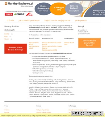 Markizy na okna dachowe - sklep internetowy