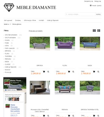 MEBLE DIAMANTE Sofa pikowana