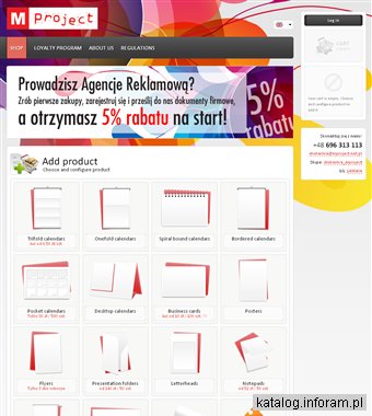Mproject - drukarnia Internetowa, ulotki, plakaty, wizytówki, katalogi, kalendarze