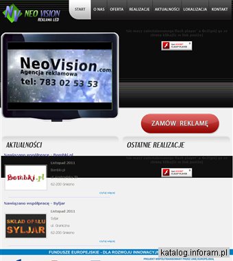NeoVision Agencja Reklamowa - telebim, kasetony reklamowe, tablice reklamowe, wizytówki, ulotki