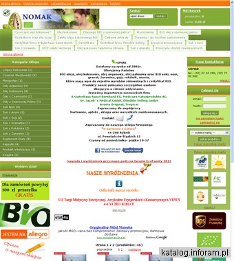 NOMAk Produkty z Certyfikatem BIO.