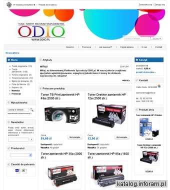 ODIO tusze, tonery, materiały eksploatacyjne, zamienniki, oryginały - www.odio.pl