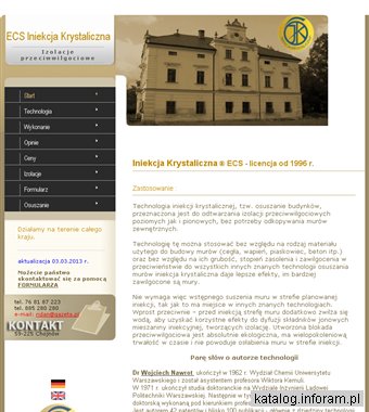 Iniekcja krystaliczna, osuszanie budynków metodą iniekcji krystalicznej