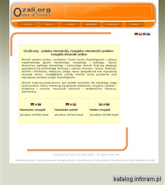 Ozali.org - słownik online polsko-niemiecki i polsko-rosyjski