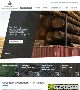 pajdak.com.pl kontenery na gruz Bochnia