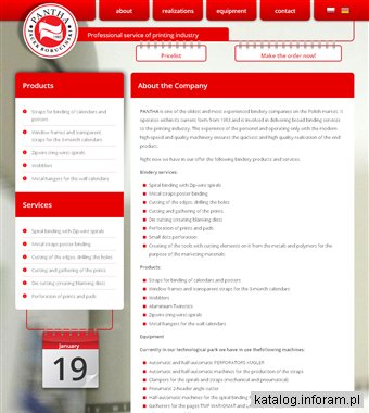 Pantha - Introligatornia, oprawa spiralna, oprawa listwowa, okienka do kalendarzy