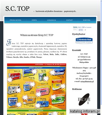 S.C. TOP - Hurtownia Artykułów Papierniczych - Dystrybutor Kimberly - Clark