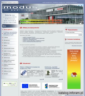 Modus Auditing - świadectwo energetyczne, certyfikat energetyczny