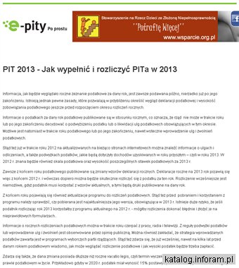 Zeznania podatkowe w roku 2013 - sugestie i użyteczne informacje - pit-2013.pl