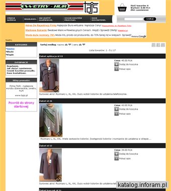 Hurtownia - sklep internetowy SWETRY