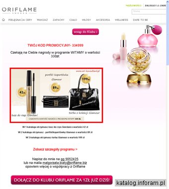 Strona konsultantki Oriflame z Wrocławia, e-katalog, informacje o pracy jako konsultant