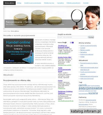 Pozycjonowanie stron cennik