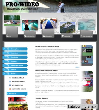 PRO-WIDEO Filmowanie wesel, kamerzysta na wesele Nowy Sącz