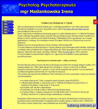 MGR IRENA MAŚLANKOWSKA leczenie anoreksji Opole