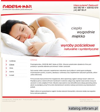 Producent kołder i poduszek