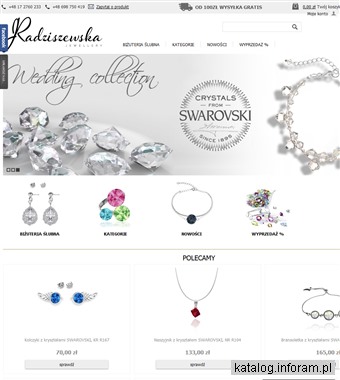 Biżuteria ślubna Swarovski online - Radziszewska