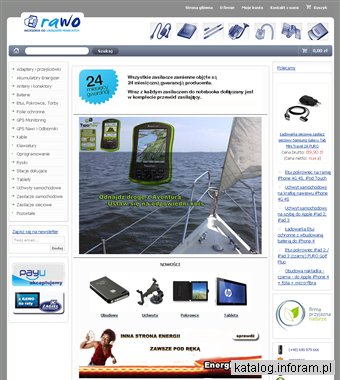 Akcesoria RAWO GPS, bateria zasilacz do laptopa, uchwyt zasilacz samochodowy