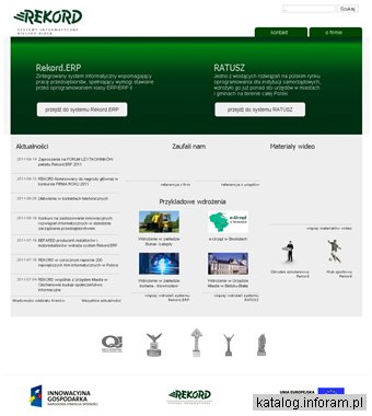 Oprorgamowanie dla urzędów Ratusz, oprogramowanie dla przedsiębiorstw Rekord.ERP